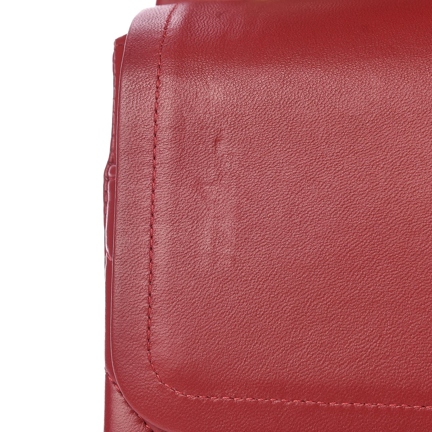 Lambskin Chevron Quilted Jumbo Double Flap Dark Red