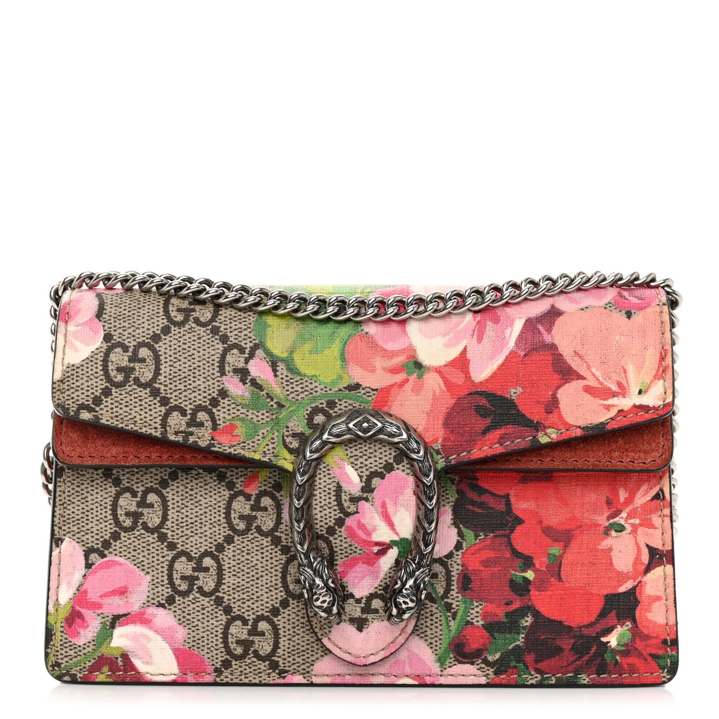 GG Supreme Monogram Blooms Super Mini Dionysus Shoulder Bag Beige Multicolor Dry Rose