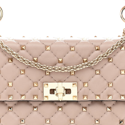 Valentino Garavani Lambskin Medium Rockstud Spike Shoulder Bag Poudre 7 of 9