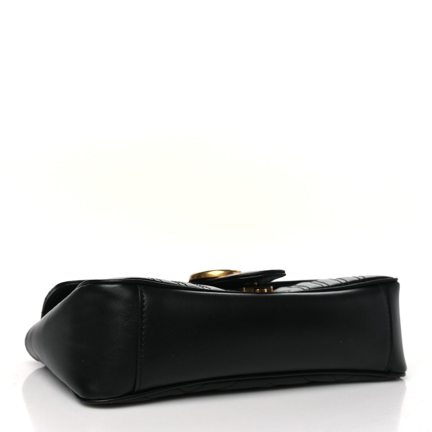 Calfskin Matelasse Small GG Marmont Shoulder Bag Black