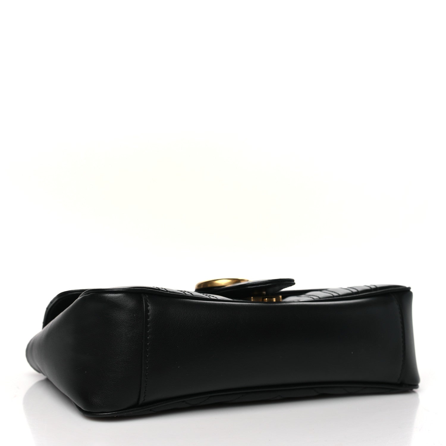 Gucci Calfskin Matelasse Small GG Marmont Shoulder Bag Black 4 of 13