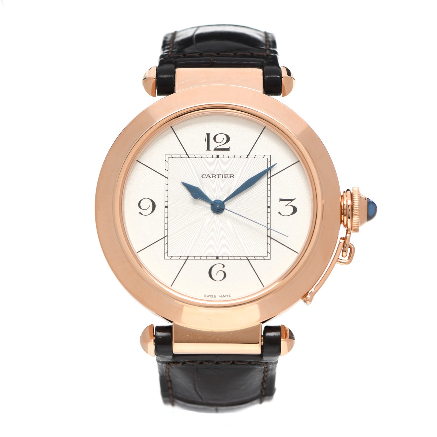 18K Pink Gold Alligator 42mm Pasha C Automatic Watch Brown