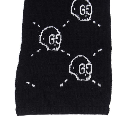 Gucci Wool Tricot GG Hamlet Scarf Black White 3 of 4