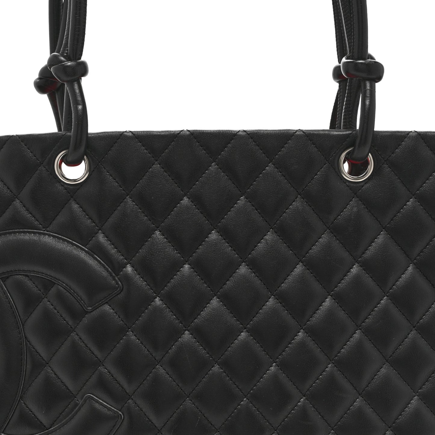 Calfskin Quilted Large Cambon Tote Black