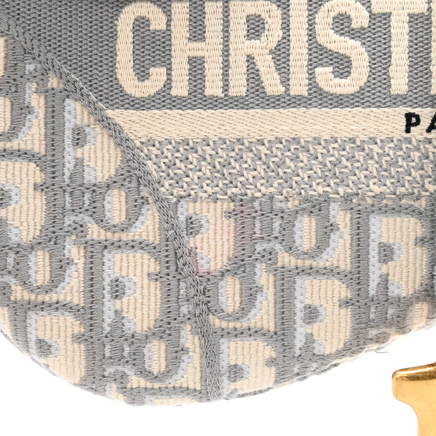 Christian Dior Oblique Embroidered Saddle Bag Gray 11 of 12
