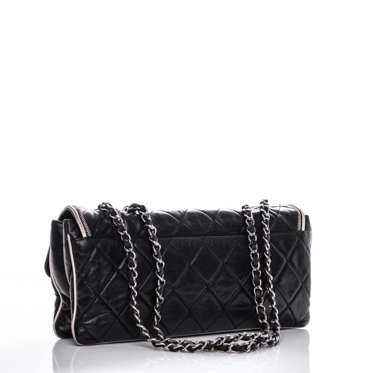 Chanel Lambskin East West Accordion Flap Black 3 of 10