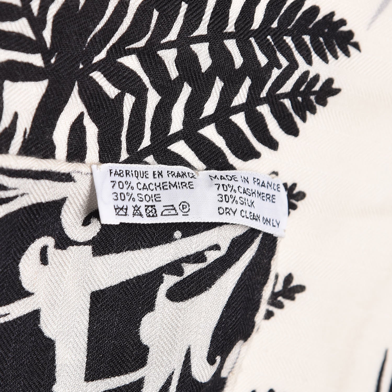 Hermes Cashmere Silk Tyger Tyger Shawl 140 Black White Gris 5 of 5