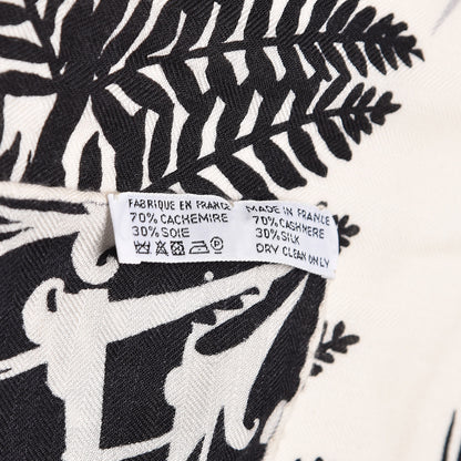 Hermes Cashmere Silk Tyger Tyger Shawl 140 Black White Gris 5 of 5