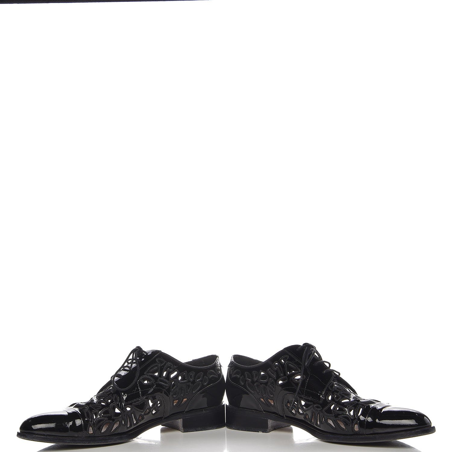Valentino Garavani Patent Cut Out Oxfords 39 Black 5 of 14