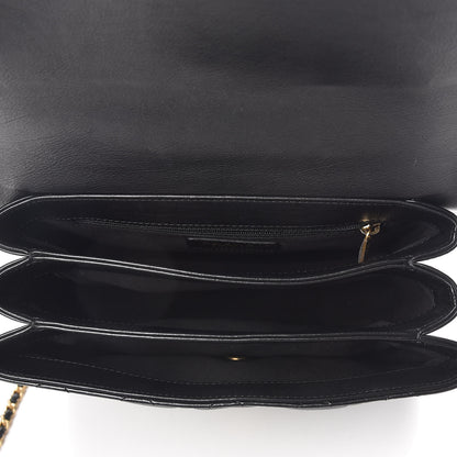 Chanel Calfskin Quilted Gold Top Handle Flap Black 5 of 10