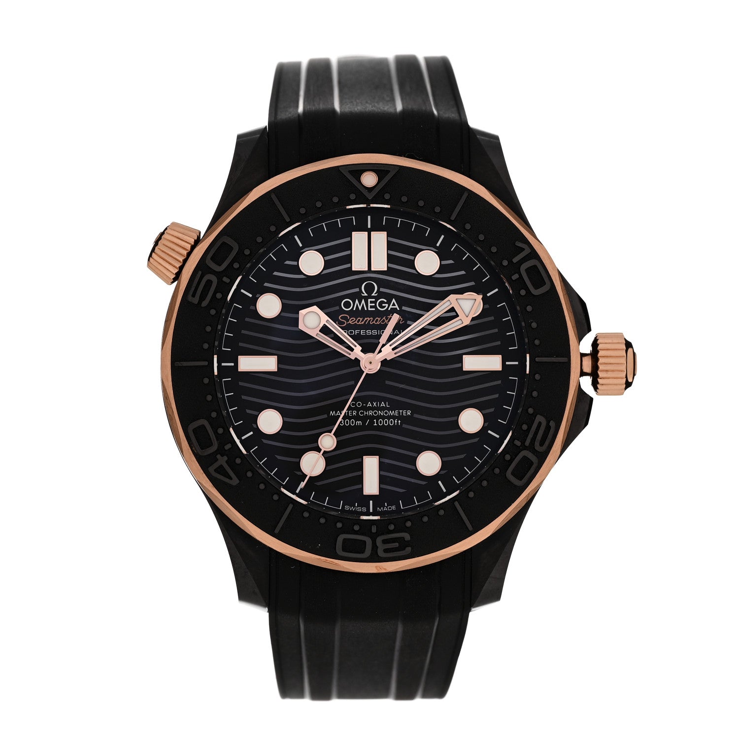 Omega Ceramic 18K Sedna Gold Rubber 43.5mm Seamaster Diver 300M Co-Axial Master Automatic Watch Black 210.62.44.20.01.001 1 of 5