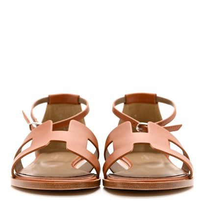 Hermes Calfskin Santorini Sandals 37 Naturel 2 of 9