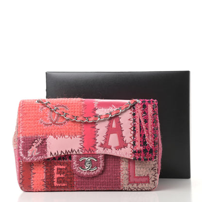 Chanel Tweed Patchwork Jumbo Single Flap Pink 14 of 14
