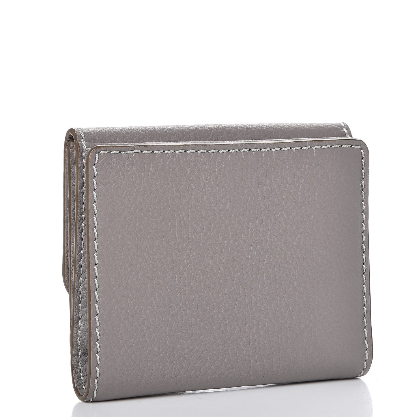 Grained Calfskin Marcie Square Wallet Cashmere Grey