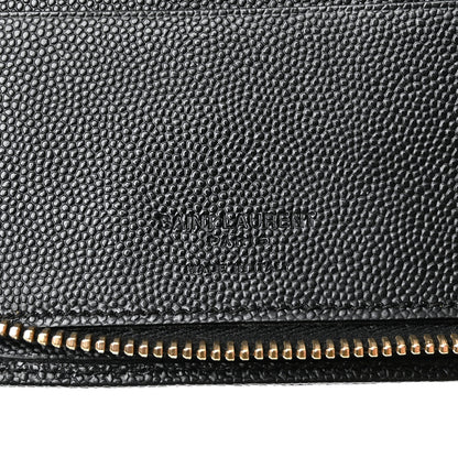 Saint Laurent Grain De Poudre Zip Around Travel Wallet Black 6 of 7
