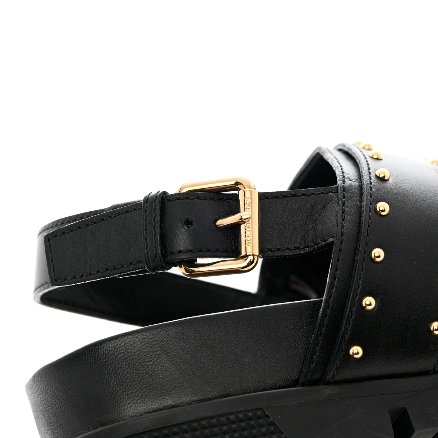 Calfskin Monogram Laureate Platform Sandals 38 Black