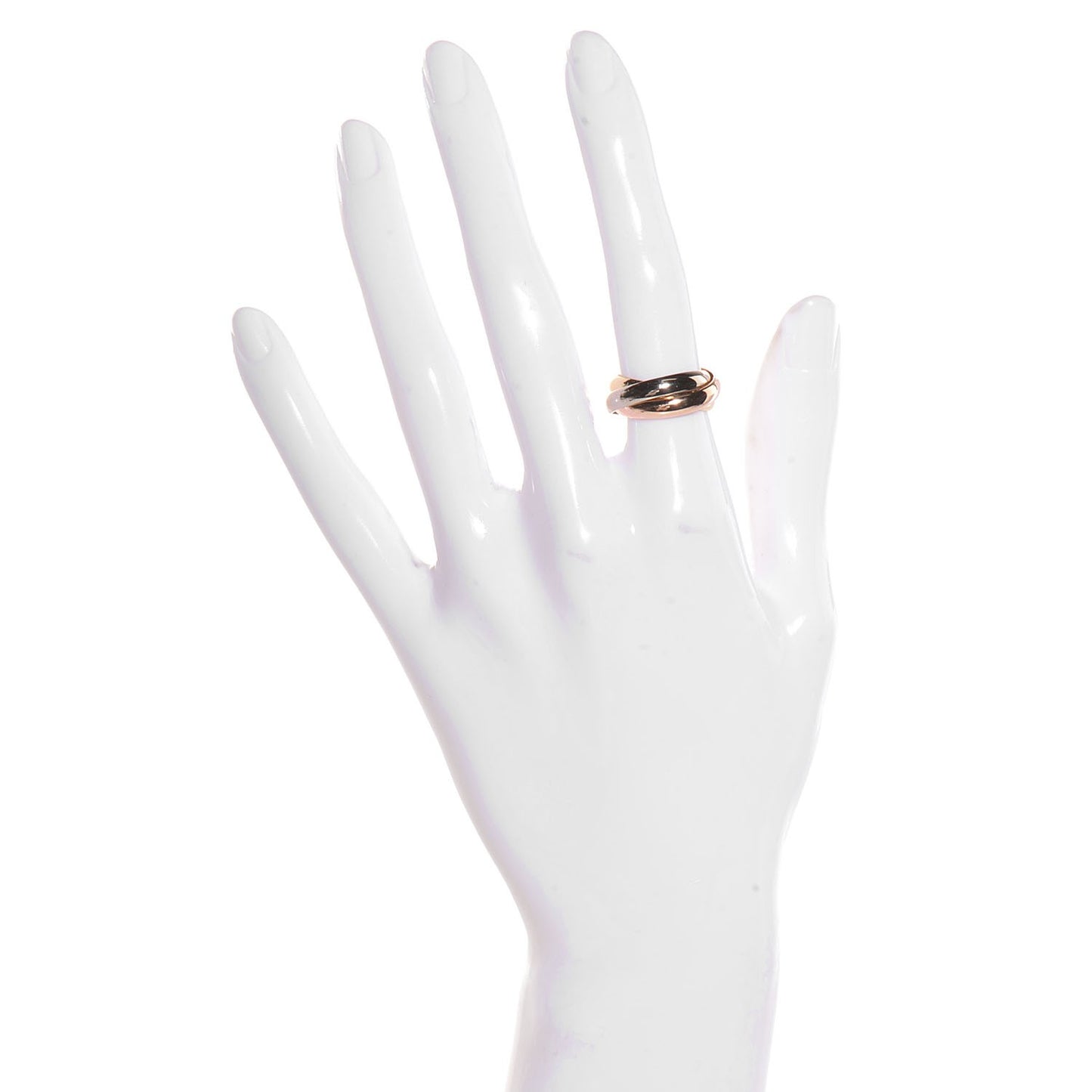 18K Pink White Yellow Gold Trinity Ring 50 US 5.25
