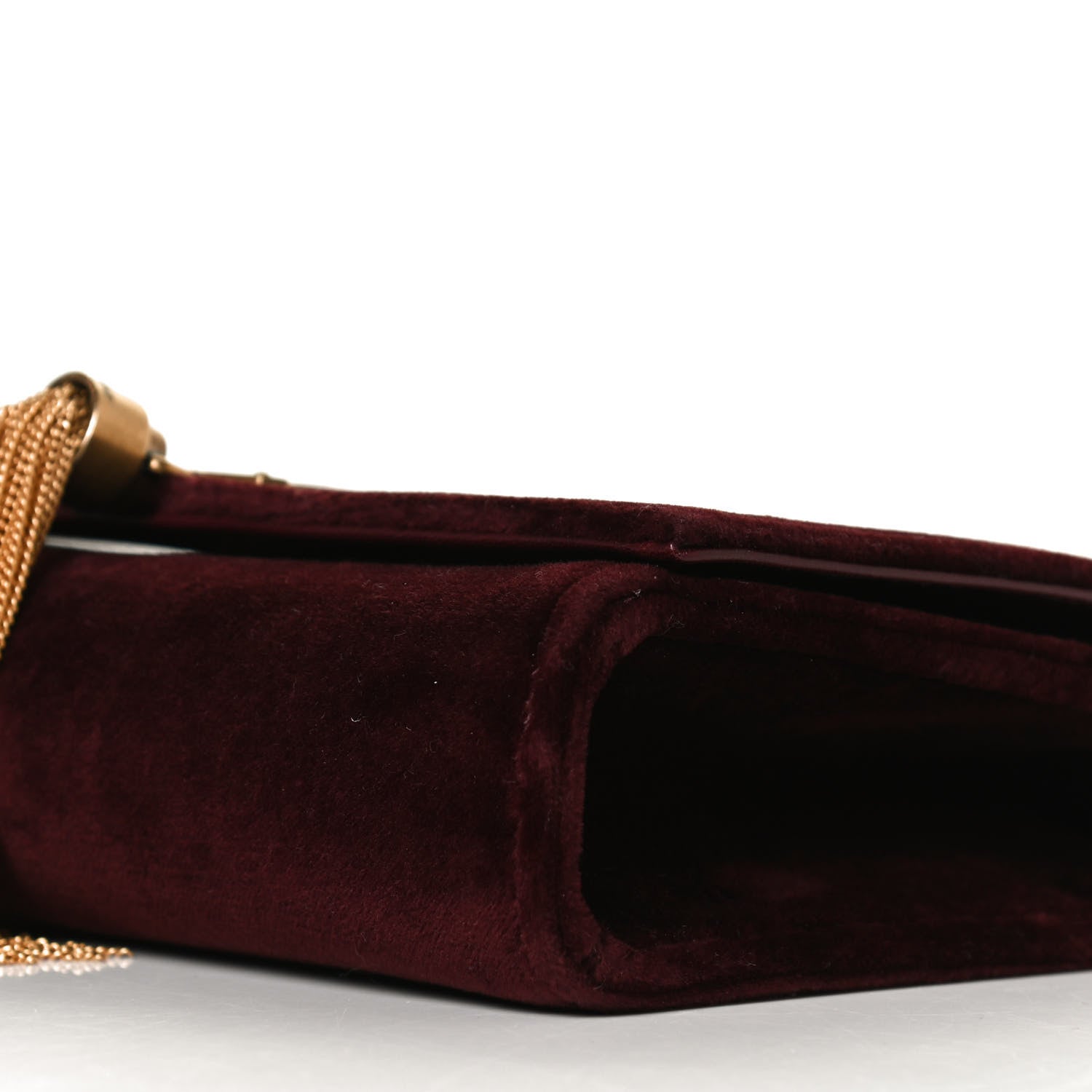 Saint Laurent Velvet Small Classic Monogram Kate Tassel Satchel Burgundy 6 of 14