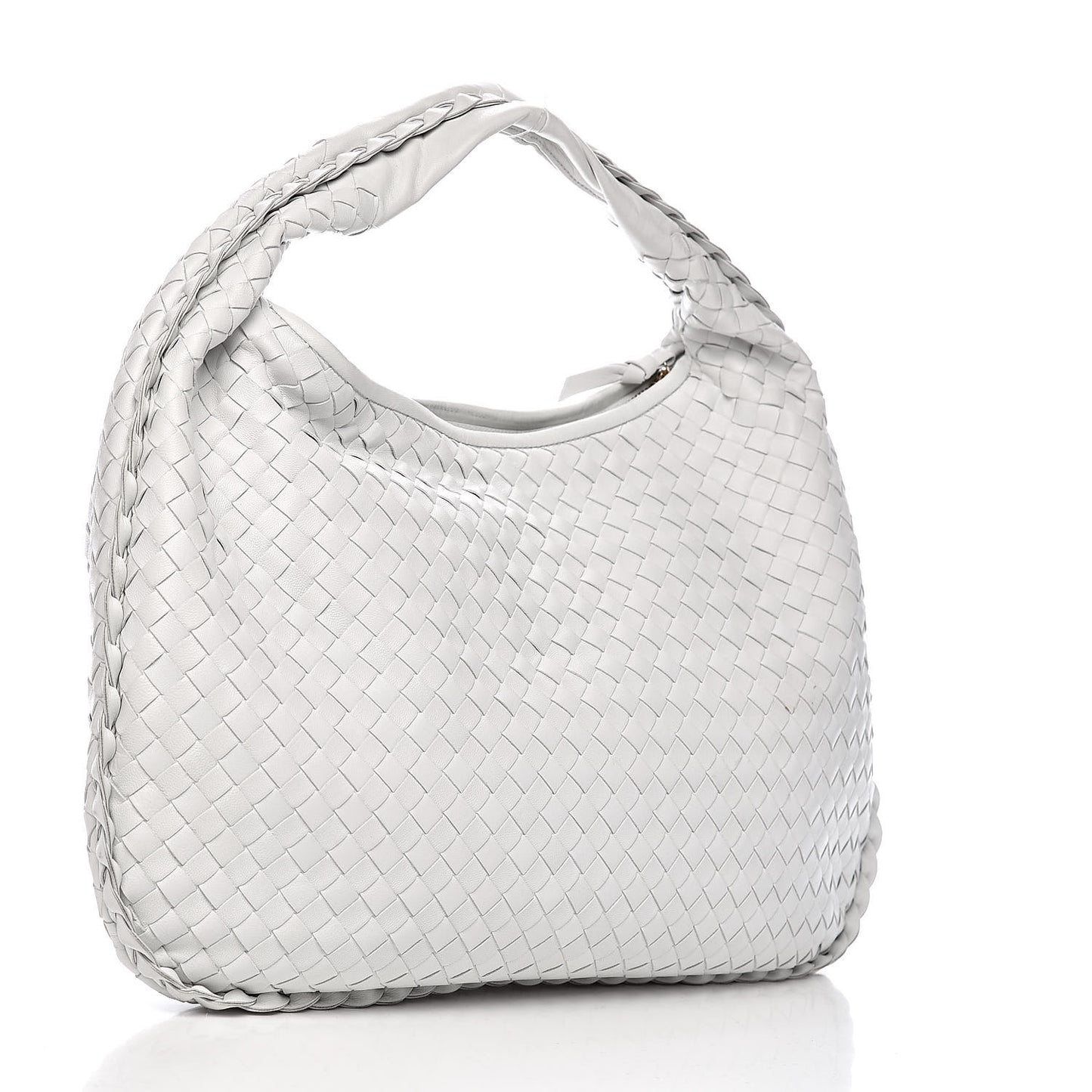 Nappa Intrecciato Medium Veneta Hobo White