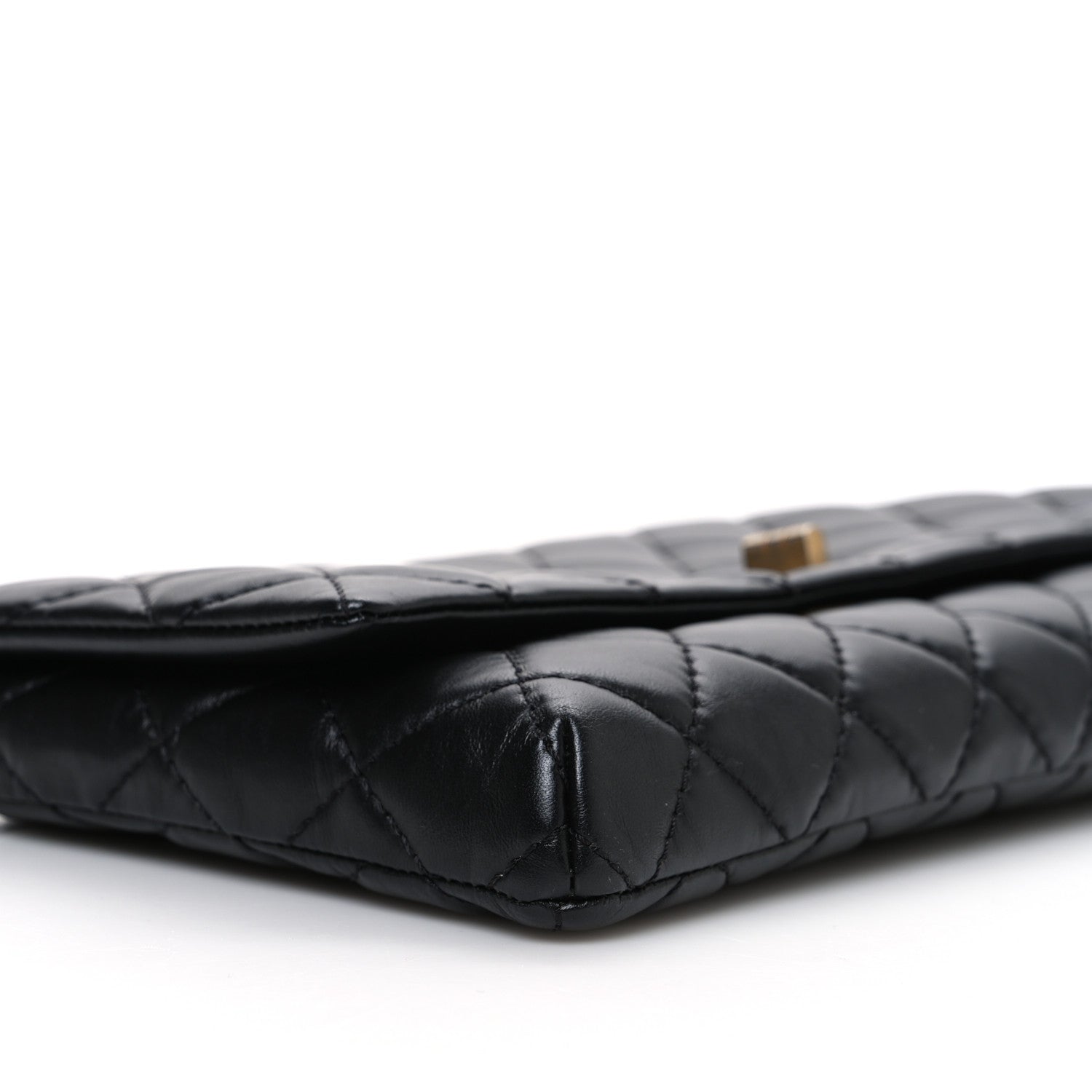 Chanel Aged Calfskin Quilted Reissue 2.55 Clutch Black 9 of 11