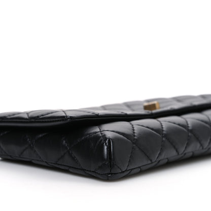 Chanel Aged Calfskin Quilted Reissue 2.55 Clutch Black 9 of 11