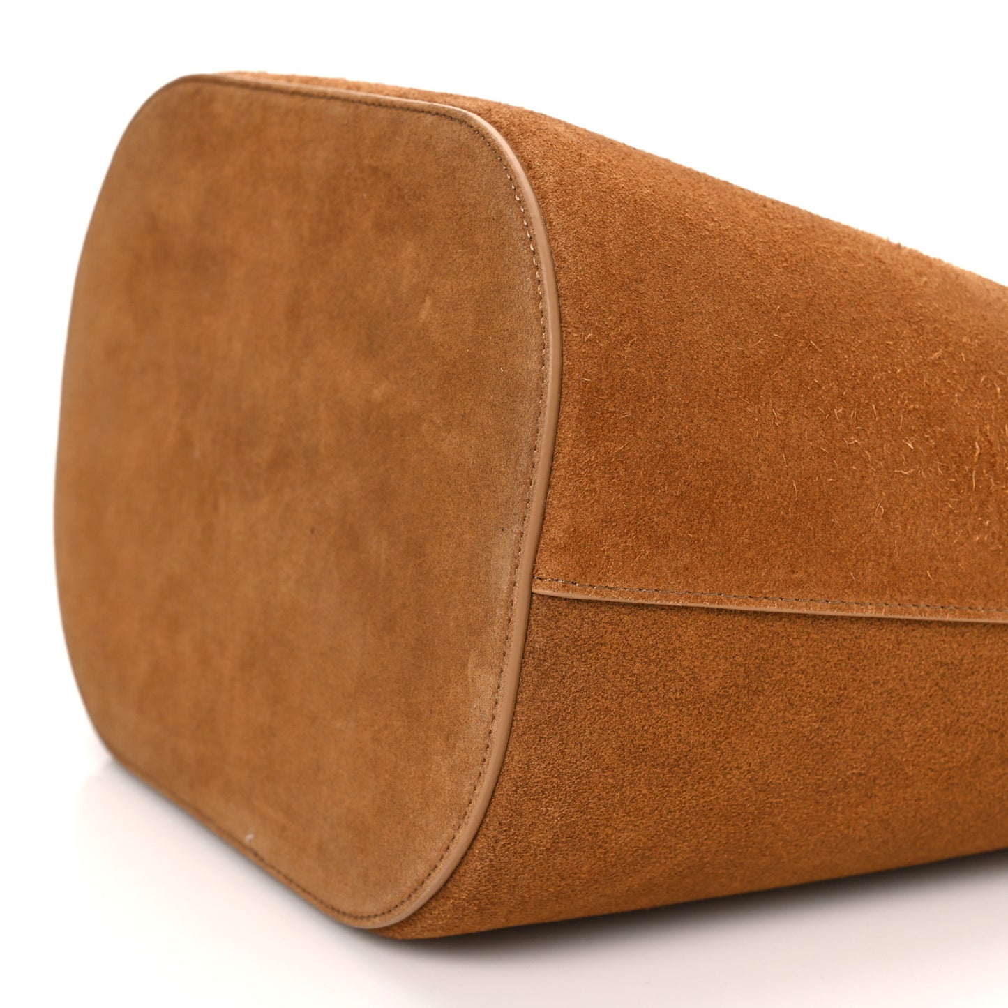 Suede Shearling Triomphe Medium Louise Bag Tabaco Cream