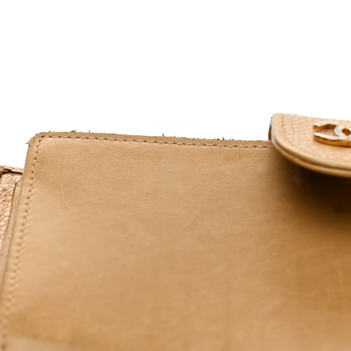 Caviar Diamond Stitched French Wallet Beige