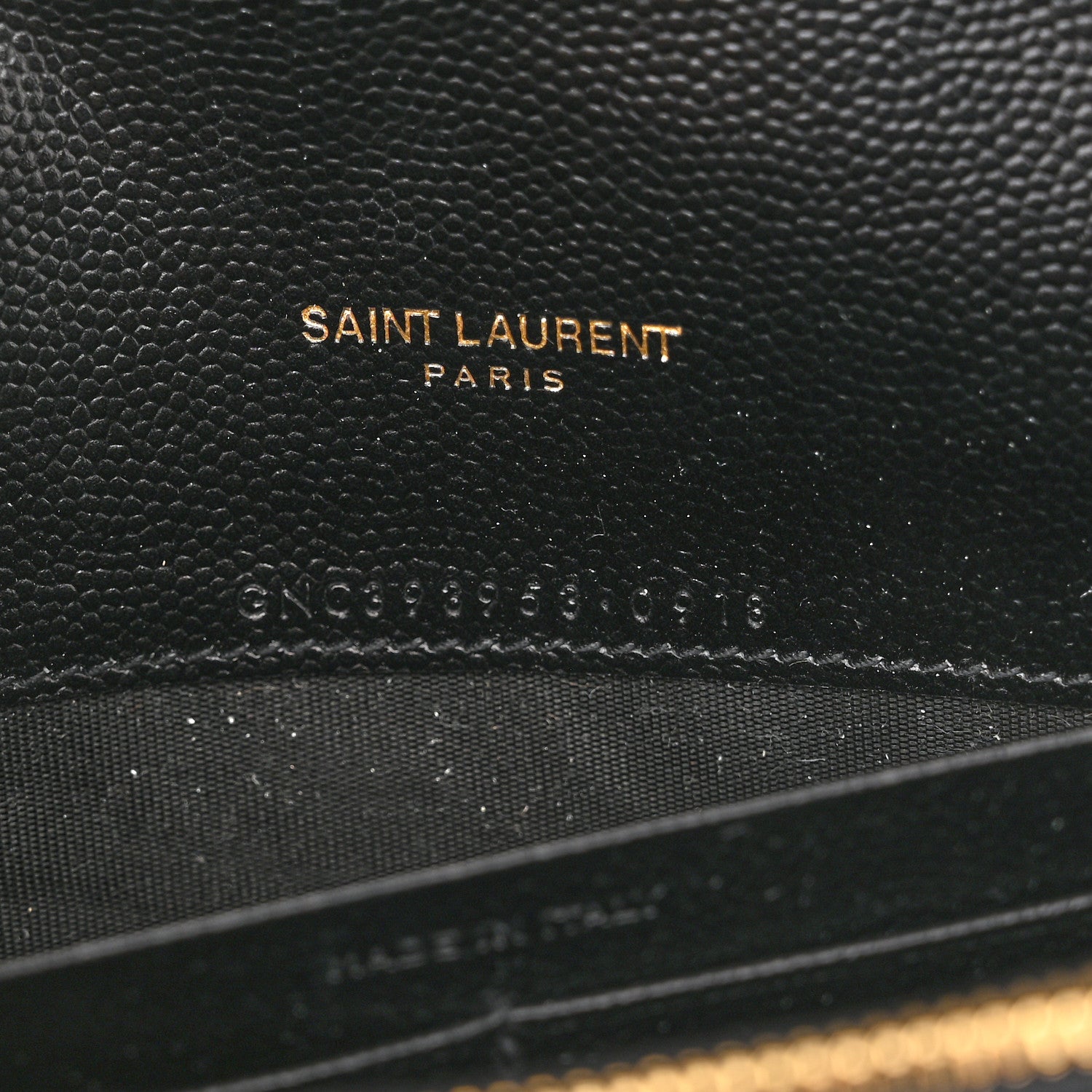 Saint Laurent Grain De Poudre Matelasse Chevron Monogram Envelope Chain Wallet Black 7 of 10