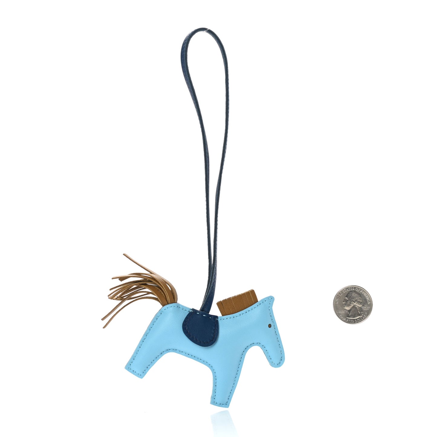 Milo Lambskin Grigri Rodeo Horse Bag Charm PM Celeste Bleu De Malte Kraft