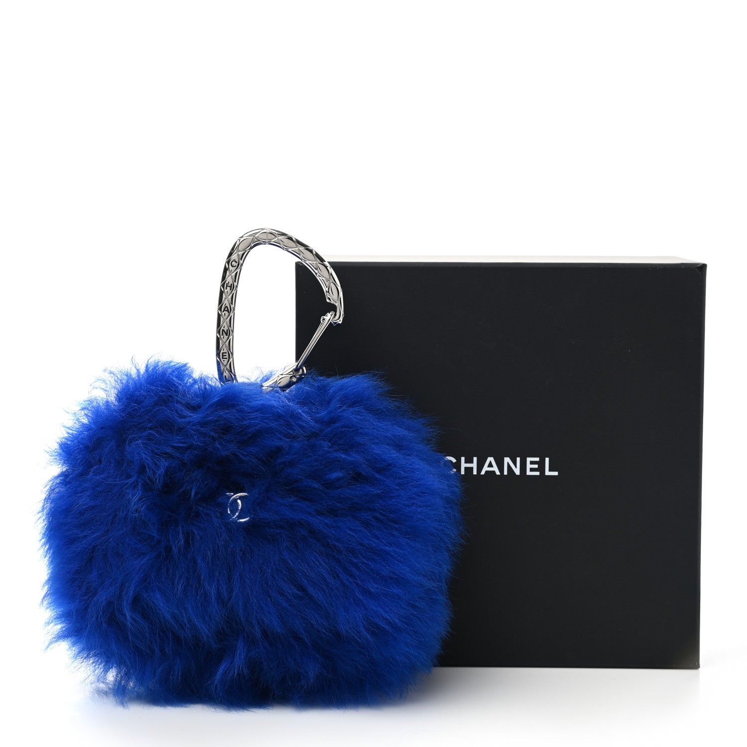 Chanel Shearling Lambskin CC Hook Card Holder Blue 9 of 9