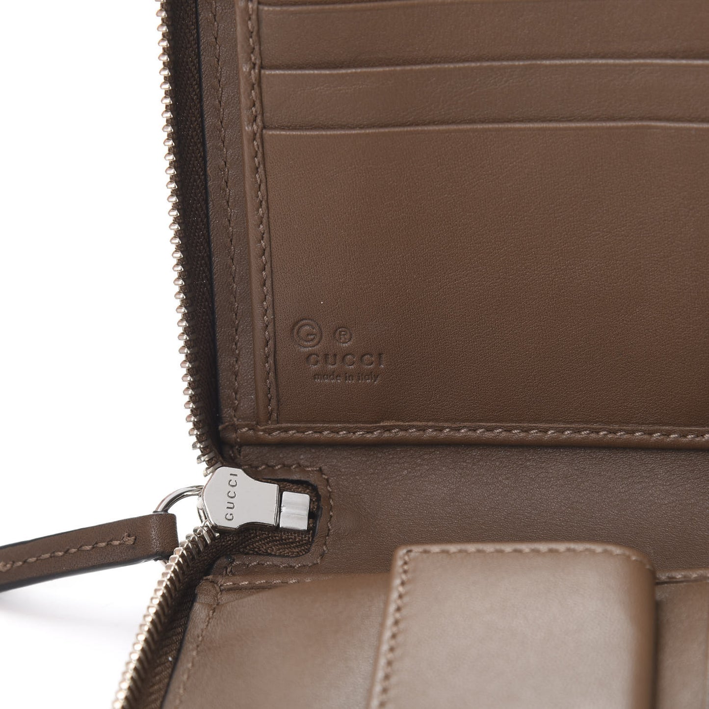Microguccissima Large Zip Around Organizer Wallet Acero