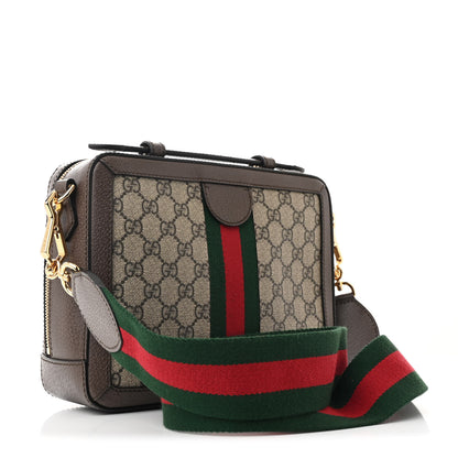 Gucci GG Supreme Monogram Web Small Ophidia Top Handle Shoulder Bag Brown 3 of 10