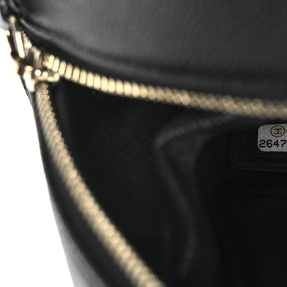 Chanel Caviar Quilted Medium Curvy Pouch Cosmetic Case Black 7 of 11