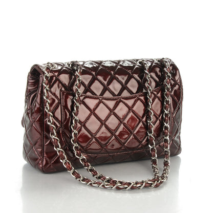 Chanel Patent Quilted Jumbo Single Flap Bordeaux 3 of 7