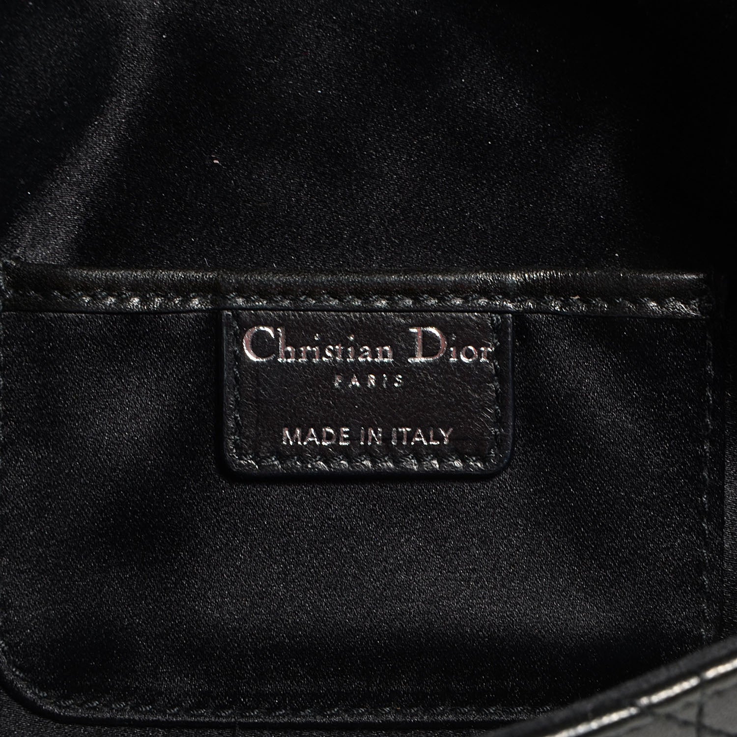 Christian Dior Lambskin Cannage Crossbody Bag Black 6 of 7