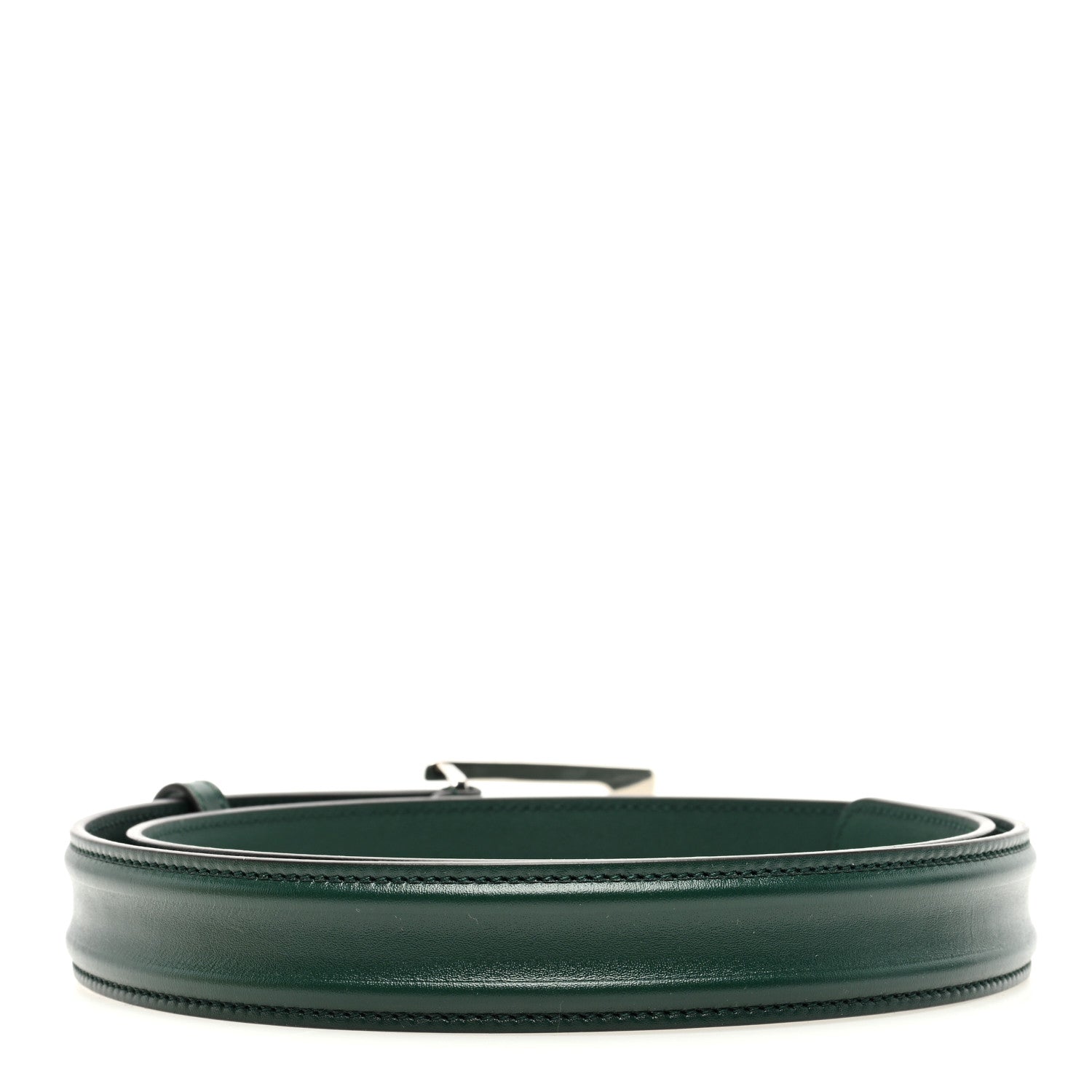 Gucci Ciny Lux Calfskin G Cube Memorable 25mm Belt 95 38 Vintage Green 2 of 5