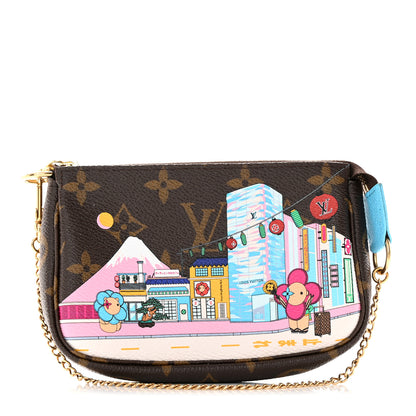 Louis Vuitton Monogram 2022 Christmas Animation Tokyo Mini Pochette Accessories Blue 1 of 8