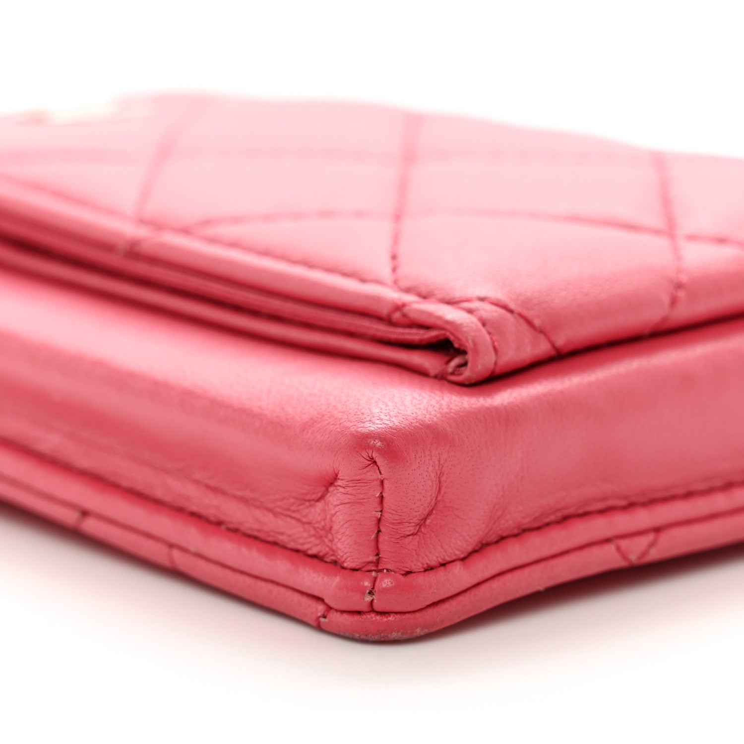 Chanel Lambskin Quilted Phone Chain Clutch Bag Pink 8 of 10