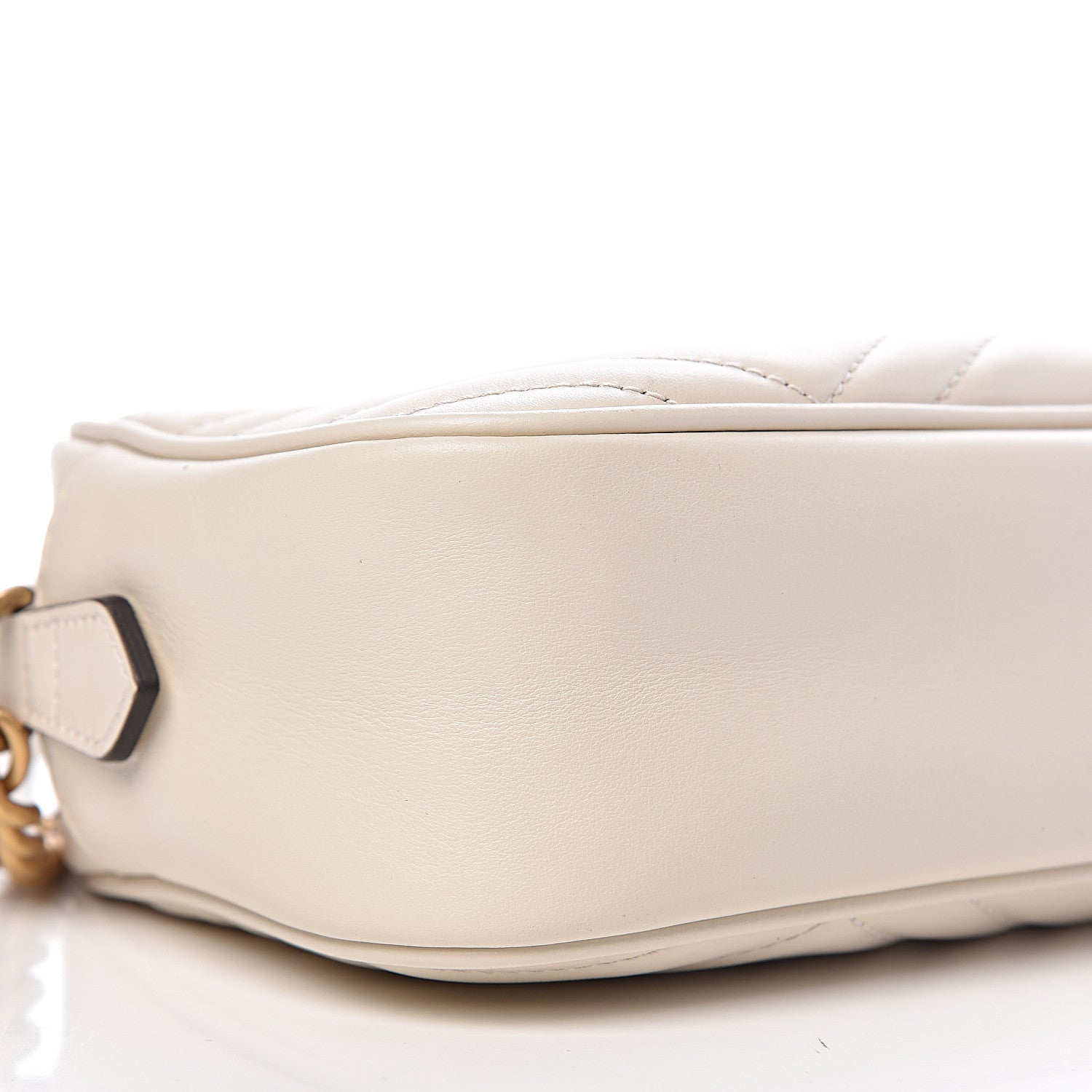 Gucci Calfskin Matelasse Small GG Marmont Chain Shoulder Bag White 9 of 10