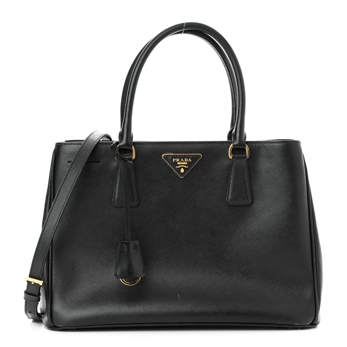 Saffiano Lux Medium Tote Black