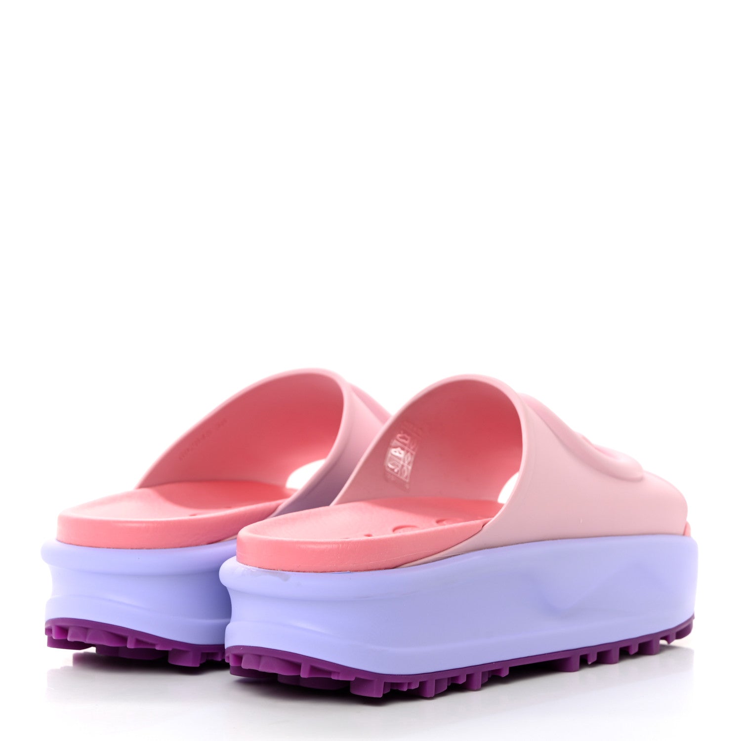 Gucci Soft Rubber Womens Interlocking G Platform 42mm Slide Sandals 38 Sugar Pink 4 of 10