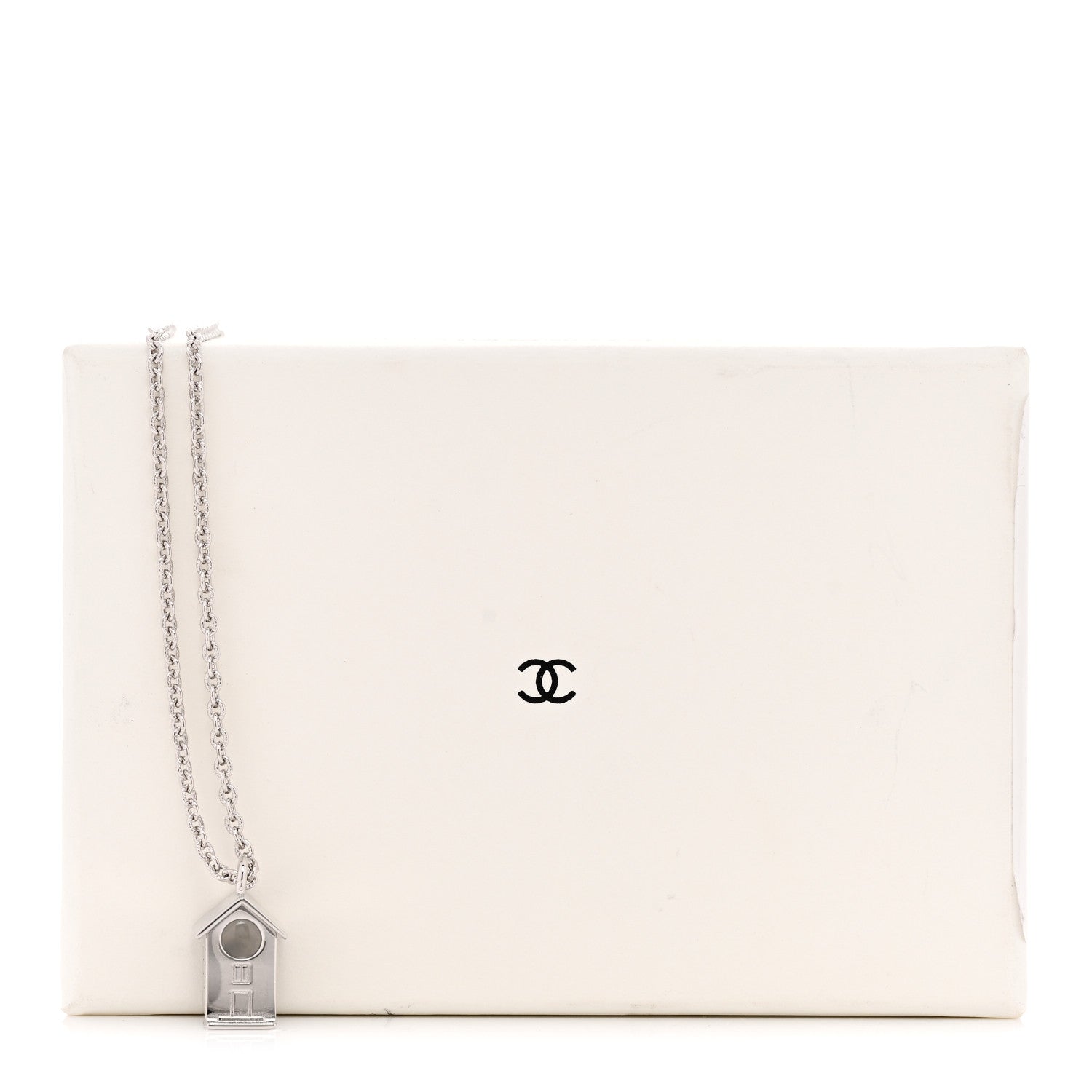 Chanel Metal Bird House Lanyard Necklace Silver 6 of 6