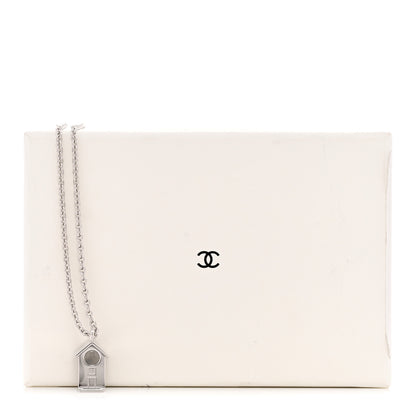 Chanel Metal Bird House Lanyard Necklace Silver 6 of 6
