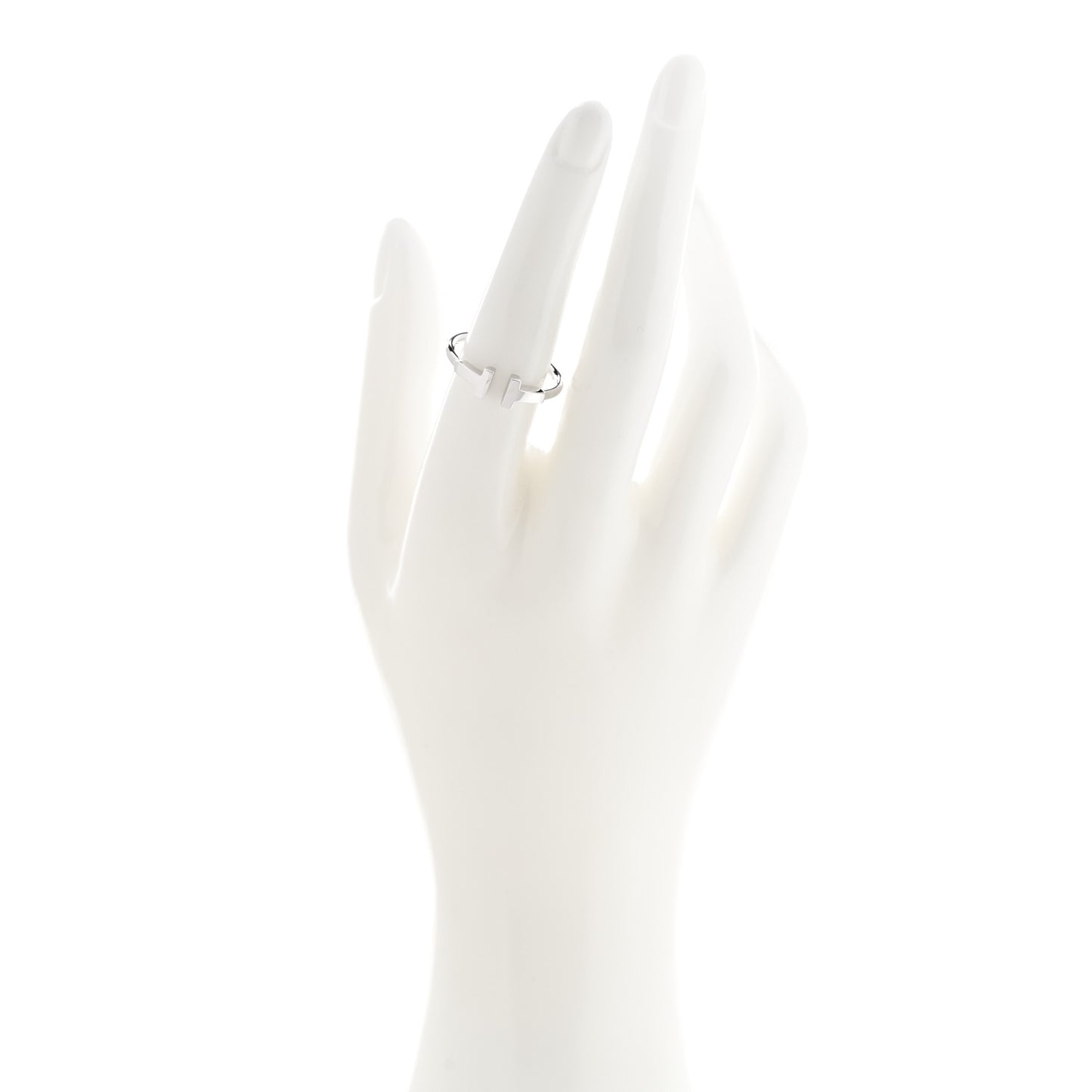 18K White Gold T Wire Ring 53 6.5