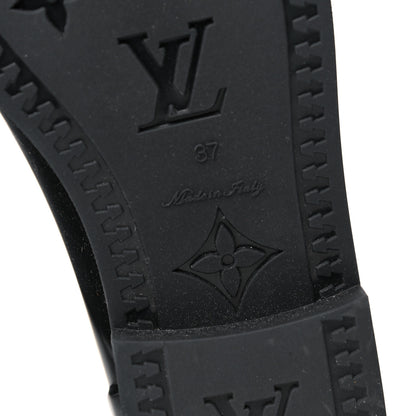 Louis Vuitton Rubber Embossed Monogram Drops High Rain Boots 37 Black 6 of 13