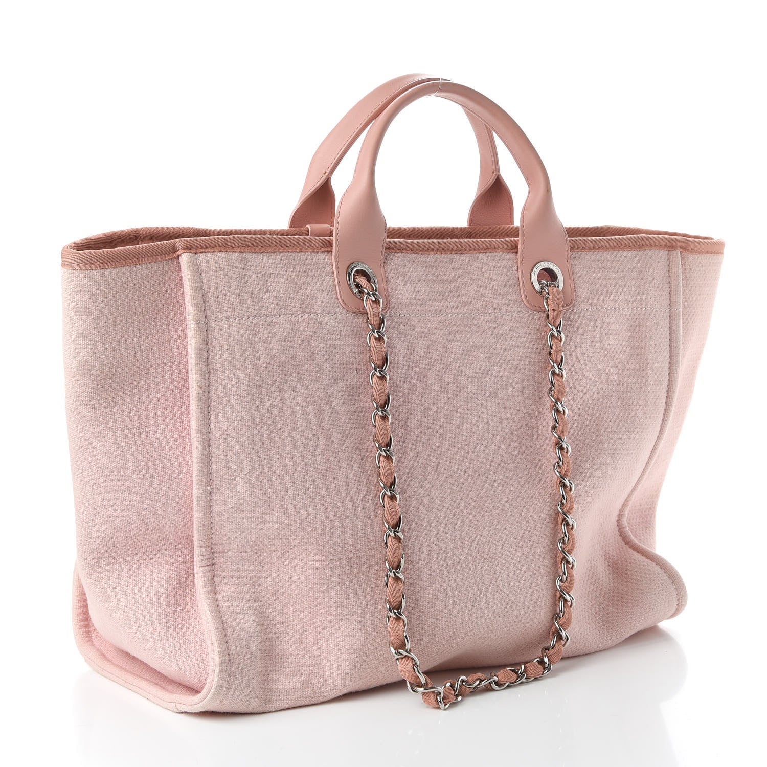 Chanel Canvas Medium Deauville Tote Light Pink 4 of 11