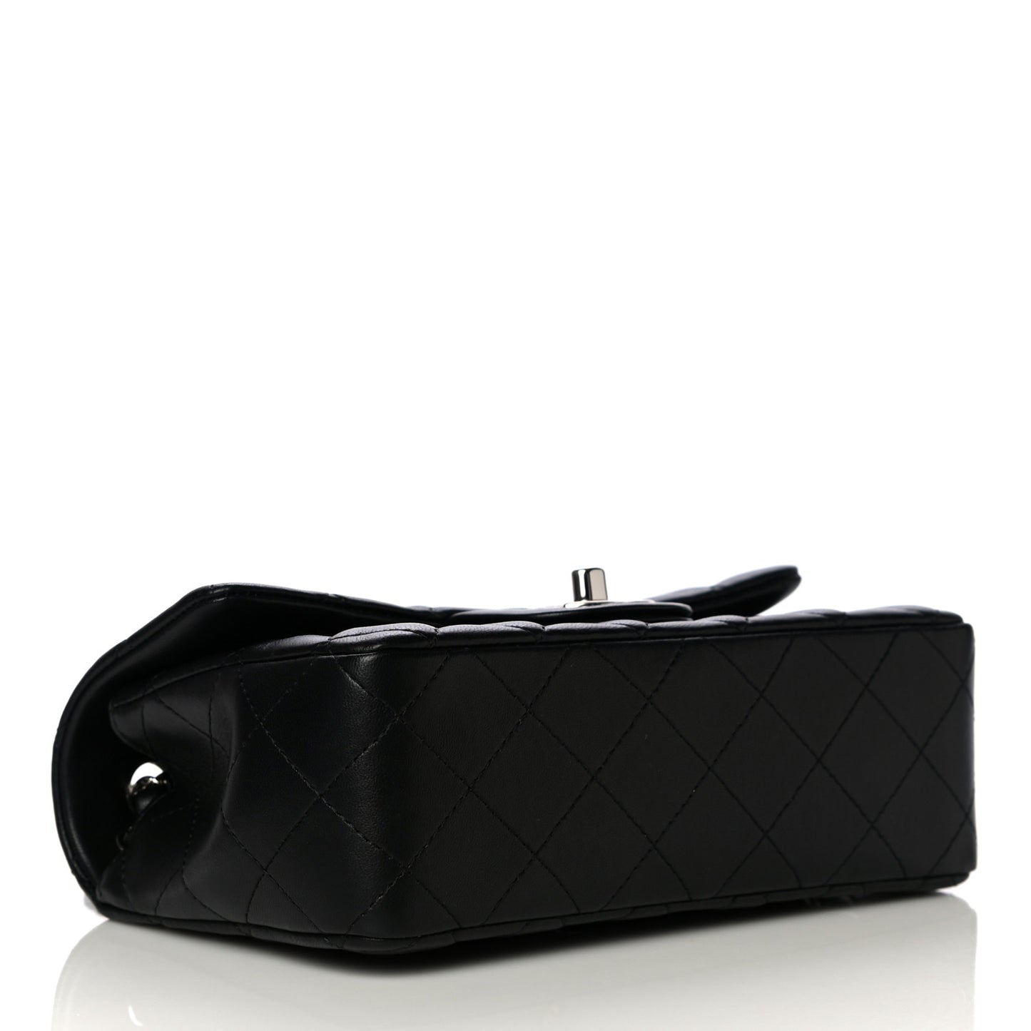 Lambskin Quilted Mini Rectangular Flap Black