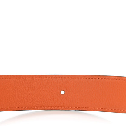Hermes Togo Box 32mm Belt Strap 90 Orange Black 4 of 7