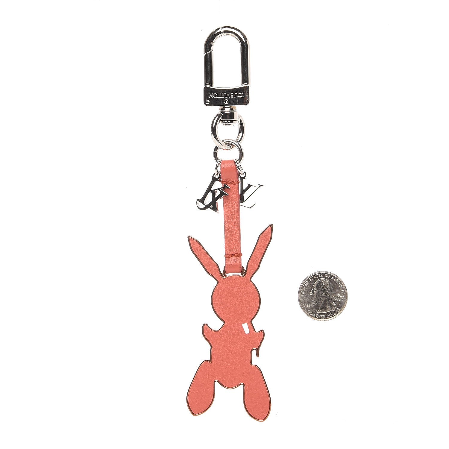 Louis Vuitton Calfskin Jeff Koons Masters LV Rabbit Bag Charm Key Ring Orange 2 of 5