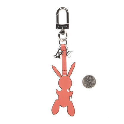 Louis Vuitton Calfskin Jeff Koons Masters LV Rabbit Bag Charm Key Ring Orange 2 of 5
